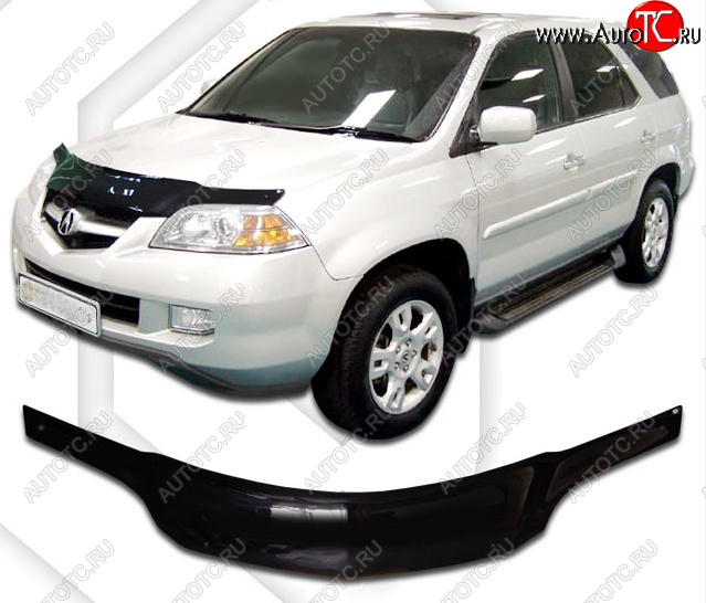 2 199 р. Дефлектор капота CA-Plastic Acura MDX YD1 дорестайлинг (2000-2003) (Classic черный, Без надписи)  с доставкой в г. Керчь