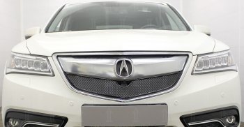 4 299 р. Защитная сетка решетки радиатора Стрелка 11 Премиум (алюминий)  Acura MDX  YD3 (2013-2016) дорестайлинг (Цвет: черный)  с доставкой в г. Керчь. Увеличить фотографию 2