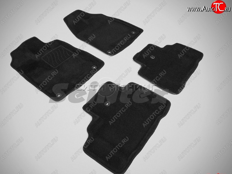 4 349 р. Коврики в салон текстильные Seintex (3D, чёрные) Acura MDX YD3 дорестайлинг (2013-2016)  с доставкой в г. Керчь