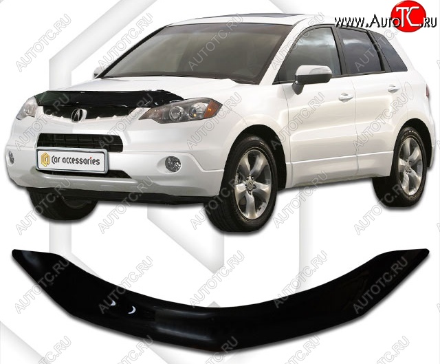 2 199 р. Дефлектор капота CA-Plastic Acura RDX TB1, TB2 дорестайлинг (2006-2009) (Classic черный, Без надписи)  с доставкой в г. Керчь