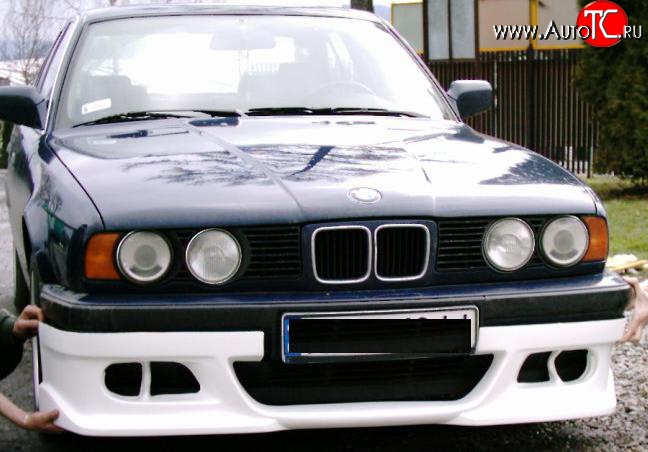 3 399 р. Накладка переднего бампера Street BMW 5 серия E34 седан дорестайлинг (1988-1994) (стеклопластик жёсткий, Неокрашенная)  с доставкой в г. Керчь