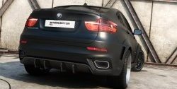 Диффузор заднего бампера Interceptor BMW X6 E71 дорестайлинг (2008-2012)