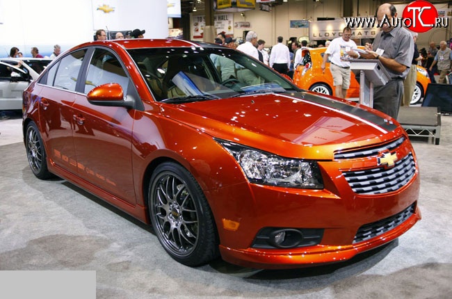 3 799 р. Накладка Z-Line на передний бампер Chevrolet Cruze J300 седан дорестайлинг (2009-2012) (Неокрашенная)  с доставкой в г. Керчь