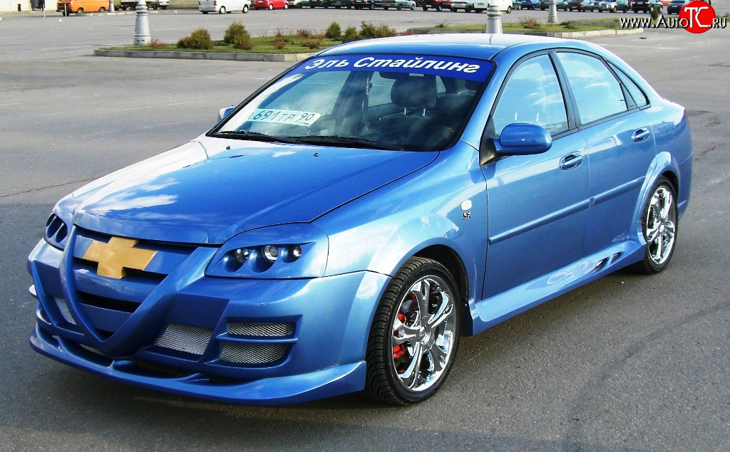 3 449 р. Передний бампер Крестоносец Chevrolet Lacetti седан (2002-2013) (Неокрашенный)  с доставкой в г. Керчь