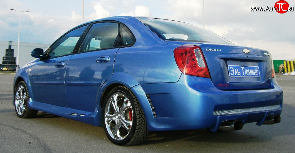 3 449 р. Задний бампер Крестоносец Chevrolet Lacetti седан (2002-2013) (Неокрашенный)  с доставкой в г. Керчь