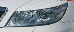 859 р. Реснички на фары СТ Skoda Octavia A5 рестайлинг универсал (2008-2013) (Неокрашенные)  с доставкой в г. Керчь. Увеличить фотографию 5