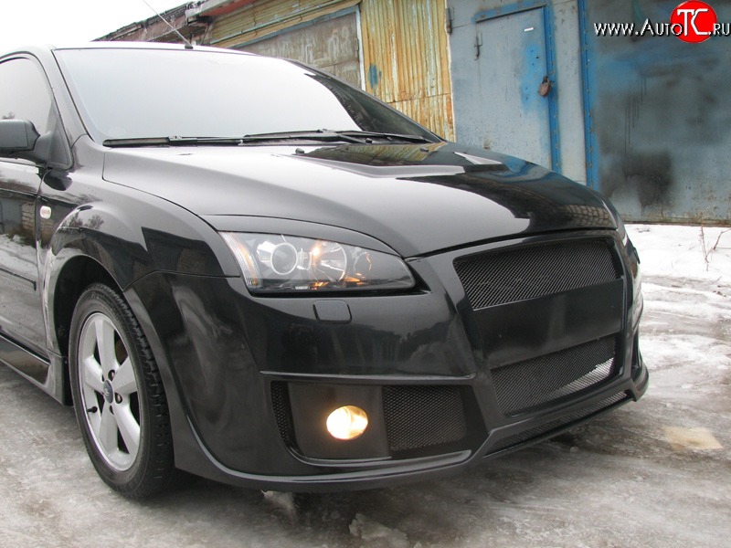7 799 р. Передний бампер Bomb-Style Ford Focus 2 хэтчбэк 3 дв. дорестайлинг (2004-2007) (Без центрального проёма под гос.номер, Неокрашенный)  с доставкой в г. Керчь