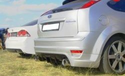 7 799 р. Юбка-диффузор заднего бампера Sport Ford Focus 2 хэтчбэк 3 дв. дорестайлинг (2004-2007) (Неокрашенная)  с доставкой в г. Керчь. Увеличить фотографию 2