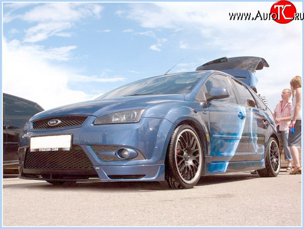 4 999 р. Накладка переднего стайлингового (кабри) бампера Sport Ford Focus 2  седан дорестайлинг (2004-2008) (Неокрашенная)  с доставкой в г. Керчь