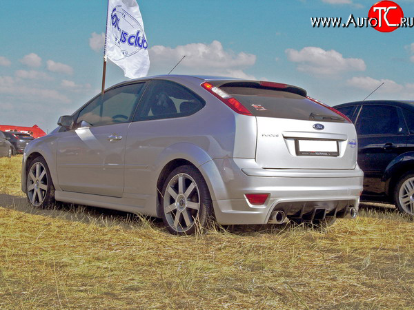 7 799 р. Юбка-диффузор заднего бампера Sport Ford Focus 2 хэтчбэк 3 дв. дорестайлинг (2004-2007) (Неокрашенная)  с доставкой в г. Керчь