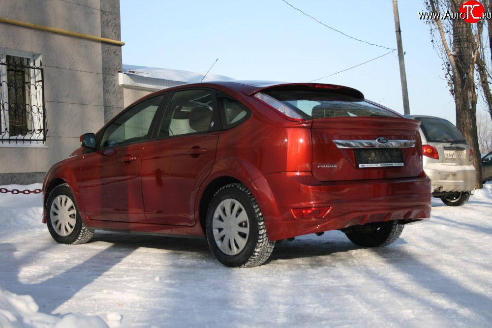 1 699 р. Накладка заднего бампера AutoTC Ford Focus 2 хэтчбэк 5 дв. рестайлинг (2007-2011) (Неокрашенная)  с доставкой в г. Керчь