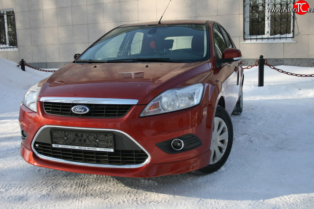 3 779 р. Накладка переднего бампера AutoTC Ford Focus 2 хэтчбэк 3 дв. рестайлинг (2007-2011) (Неокрашенная)  с доставкой в г. Керчь