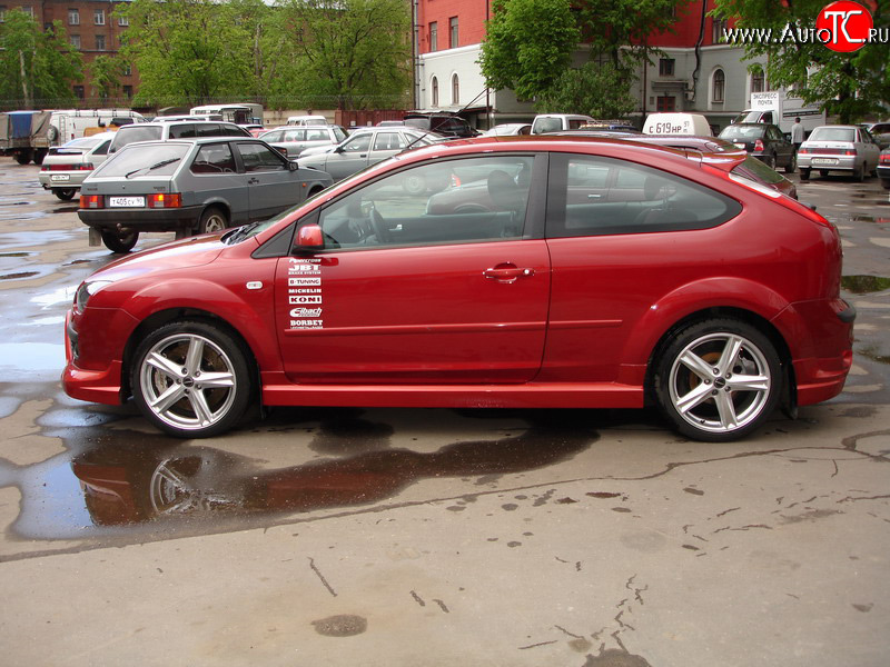 2 679 р. Пороги накладки Снайпер Ford Focus 2 хэтчбэк 3 дв. рестайлинг (2007-2011) (Неокрашенные)  с доставкой в г. Керчь