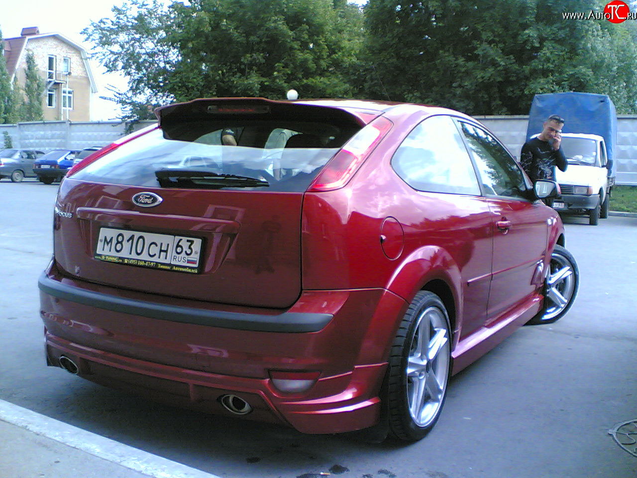 8 499 р. Накладка Снайпер на задний бампер Ford Focus 2 хэтчбэк 3 дв. дорестайлинг (2004-2007) (Неокрашенная)  с доставкой в г. Керчь