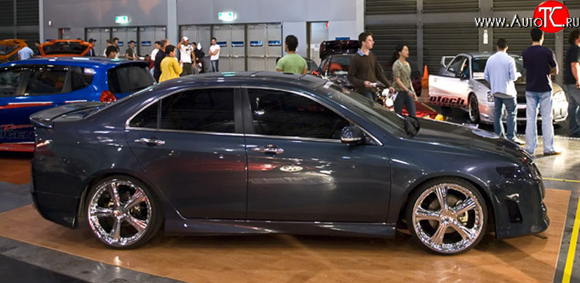 5 899 р. Пороги накладки Mugen Style дорестайлинг Honda Accord 7 CL седан дорестайлинг (2002-2005) (Неокрашенные)  с доставкой в г. Керчь