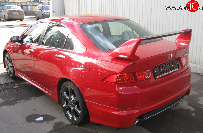 7 199 р. Накладка заднего бампера Mugen Style  Honda Accord  7 CL (2002-2005) седан дорестайлинг (Неокрашенная)  с доставкой в г. Керчь