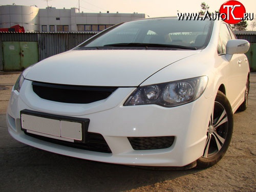 4 599 р. Решётка радиатора Mugen Style  Honda Civic  FD (2009-2011) седан рестайлинг (Неокрашенная)  с доставкой в г. Керчь