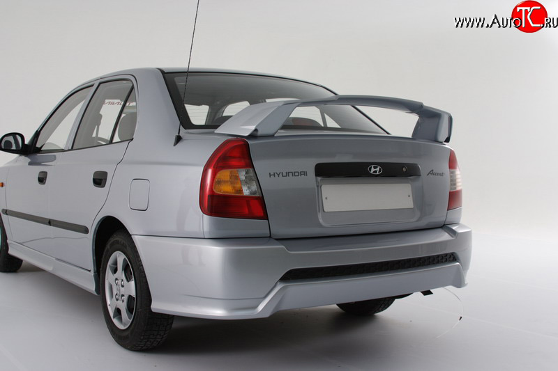 5 099 р. Задний бампер Классик Hyundai Accent 2 LC седан дорестайлинг (ТагАЗ) (1999-2012) (Неокрашенный)  с доставкой в г. Керчь