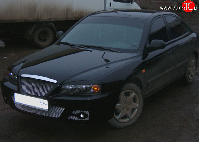 3 399 р. Передний бампер M-VRS Hyundai Elantra XD седан дорестайлинг (2000-2003) (Неокрашенный)  с доставкой в г. Керчь