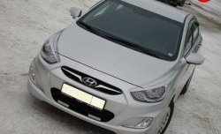 619 р. Реснички Sport V1 Hyundai Solaris RBr хэтчбэк дорестайлинг (2010-2014) (Неокрашенные)  с доставкой в г. Керчь. Увеличить фотографию 2