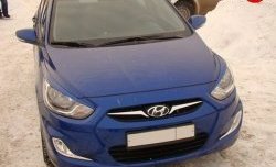 619 р. Реснички Sport V1 Hyundai Solaris RBr хэтчбэк дорестайлинг (2010-2014) (Неокрашенные)  с доставкой в г. Керчь. Увеличить фотографию 3