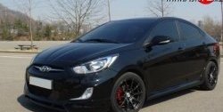 8 999 р. Пороги накладки CT KIA Rio 3 QB рестайлинг седан (2015-2017) (Неокрашенные)  с доставкой в г. Керчь. Увеличить фотографию 2