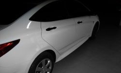 3 599 р. Комплект накладок Sport на пороги автомобиля Hyundai Solaris RBr хэтчбэк дорестайлинг (2010-2014) (Неокрашенные)  с доставкой в г. Керчь. Увеличить фотографию 3
