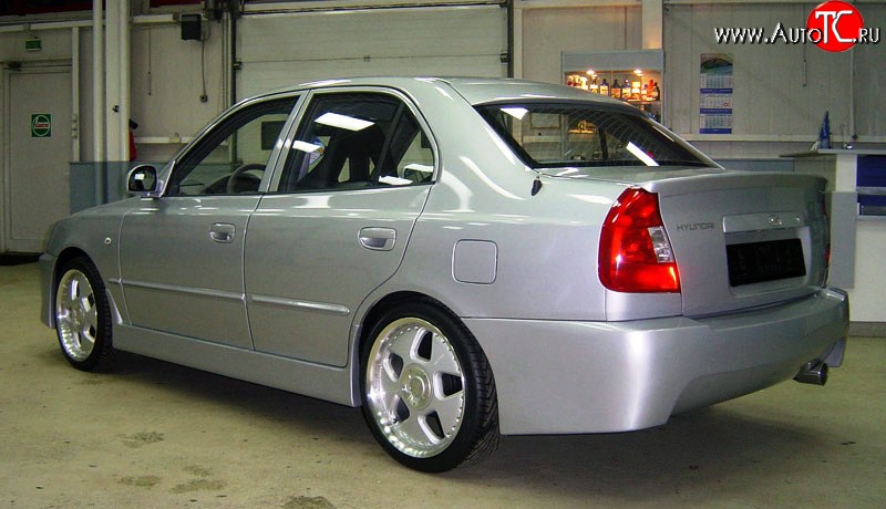 2 549 р. Пороги накладки ATH-classic Hyundai Accent 2 LC седан дорестайлинг (ТагАЗ) (1999-2012) (Неокрашенные)  с доставкой в г. Керчь