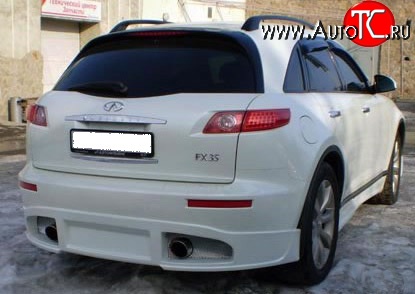 10 599 р. Накладка заднего бампера FX-Design INFINITI FX35 S50 дорестайлинг (2002-2005) (Неокрашенная)  с доставкой в г. Керчь