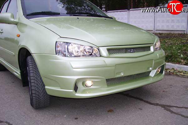7 799 р. Передний бампер Камея - Спорт Лада Калина 1118 (2004-2013) (Без сетки, Неокрашенный)  с доставкой в г. Керчь