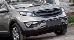5 349 р. Решётка радиатора RA V2  KIA Sportage  3 SL (2010-2016) дорестайлинг, рестайлинг (С сеткой металлик, Неокрашенная)  с доставкой в г. Керчь. Увеличить фотографию 2