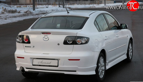 6 949 р. Накладка заднего бампера Sunset Mazda 3/Axela BK дорестайлинг седан (2003-2006) (Неокрашенная)  с доставкой в г. Керчь