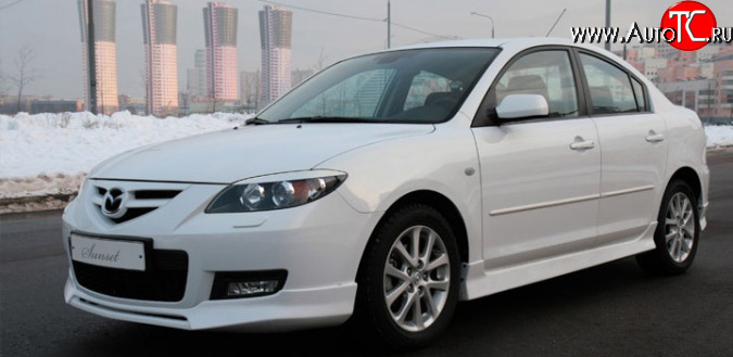3 999 р. Реснички Sunset Mazda 3/Axela BK дорестайлинг седан (2003-2006) (Неокрашенные)  с доставкой в г. Керчь