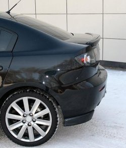 3 049 р. Комплект накладок на задний бампер Global-Tuning Mazda 3/Axela BK дорестайлинг седан (2003-2006) (Неокрашенная)  с доставкой в г. Керчь. Увеличить фотографию 2