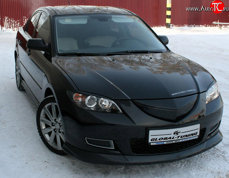 729 р. Реснички на фары Global-Tuning Mazda 3/Axela BK дорестайлинг седан (2003-2006) (Неокрашенные)  с доставкой в г. Керчь