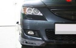 2 309 р. Комплект клыков Sport-V2 на передний бампер автомобиля Mazda 3/Axela BK дорестайлинг седан (2003-2006) (Неокрашенная)  с доставкой в г. Керчь. Увеличить фотографию 3
