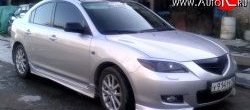 2 309 р. Комплект клыков Sport-V2 на передний бампер автомобиля Mazda 3/Axela BK дорестайлинг седан (2003-2006) (Неокрашенная)  с доставкой в г. Керчь. Увеличить фотографию 5