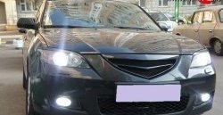 3 189 р. Решётка радиатора (рестайл) Style (полоска)  Mazda 3/Axela  BK (2006-2009) рестайлинг седан (Неокрашенная)  с доставкой в г. Керчь. Увеличить фотографию 4