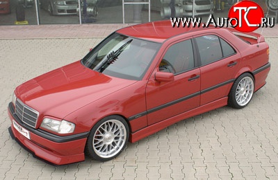 4 399 р. Накладка переднего бампера Rieger Mercedes-Benz C-Class W202 дорестайлинг седан (1993-1997)  с доставкой в г. Керчь