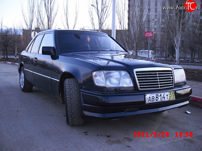 4 499 р. Накладка переднего бампера Elegance Mercedes-Benz E-Class S124 универсал рестайлинг (1993-1996)  с доставкой в г. Керчь