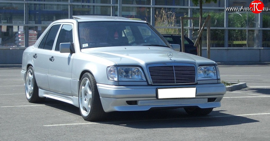 4 299 р. Накладка переднего бампера GT Dynamics Mercedes-Benz E-Class S124 универсал рестайлинг (1993-1996) (Неокрашенная)  с доставкой в г. Керчь