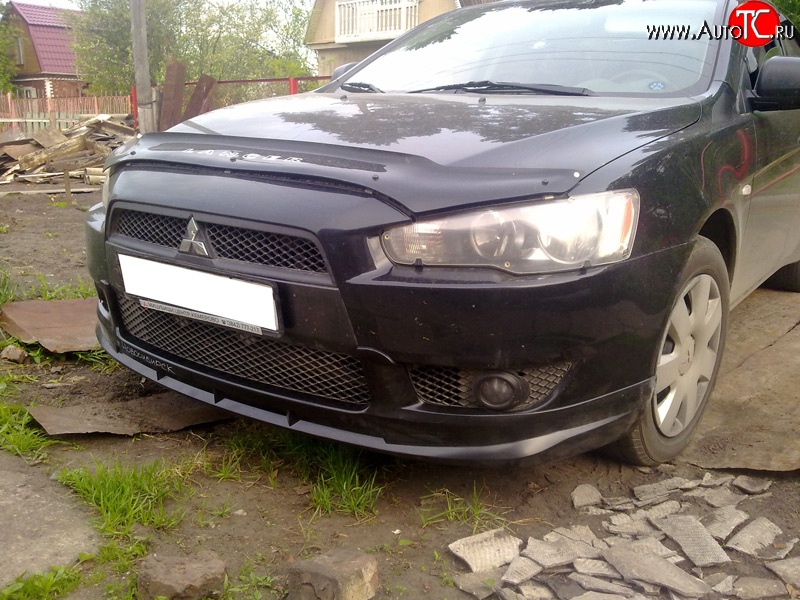 3 599 р. Накладка переднего бампера Elegance Mitsubishi Lancer 10 CY седан рестайлинг (2011-2017) (Неокрашенная)  с доставкой в г. Керчь