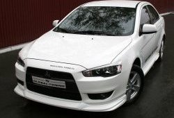 4 749 р. Накладка переднего бампера Mitsubishi global-Tuning Mitsubishi Lancer 10 CY седан рестайлинг (2011-2017) (Неокрашенная)  с доставкой в г. Керчь. Увеличить фотографию 2