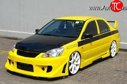 10 699 р. Передний бампер Accolade на Mitsubishi Lancer 9 CS седан 2-ой рестайлинг (2005-2009) (Неокрашенный)  с доставкой в г. Керчь