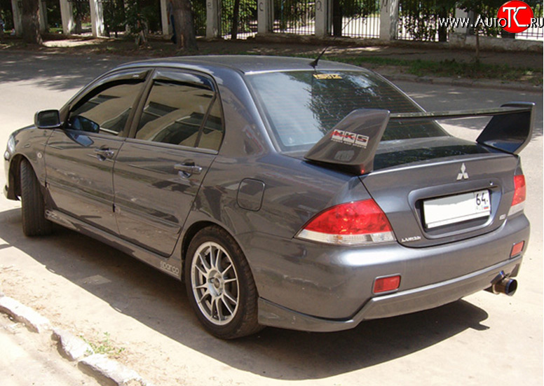 4 189 р. Накладка на задний бампер M-VRS Mitsubishi Lancer 9 CS седан 2-ой рестайлинг (2005-2009) (Неокрашенная)  с доставкой в г. Керчь