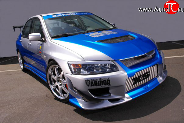 7 699 р. Передний бампер XS Mitsubishi Lancer Evolution 8 CT9A седан (2003-2005)  с доставкой в г. Керчь