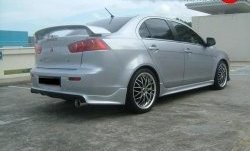 Накладка Zodiak под одинарный выхлоп на задний бампер Mitsubishi Lancer  10 CY (2007-2017) седан дорестайлинг, седан рестайлинг