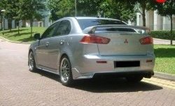 5 299 р. Накладка Zodiak под одинарный выхлоп на задний бампер  Mitsubishi Lancer  10 CY (2007-2017) седан дорестайлинг, седан рестайлинг (Неокрашенная)  с доставкой в г. Керчь. Увеличить фотографию 2