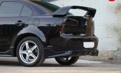5 299 р. Накладка Zodiak под одинарный выхлоп на задний бампер  Mitsubishi Lancer  10 CY (2007-2017) седан дорестайлинг, седан рестайлинг (Неокрашенная)  с доставкой в г. Керчь. Увеличить фотографию 3