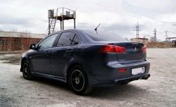 5 299 р. Накладка Zodiak под одинарный выхлоп на задний бампер  Mitsubishi Lancer  10 CY (2007-2017) седан дорестайлинг, седан рестайлинг (Неокрашенная)  с доставкой в г. Керчь. Увеличить фотографию 4